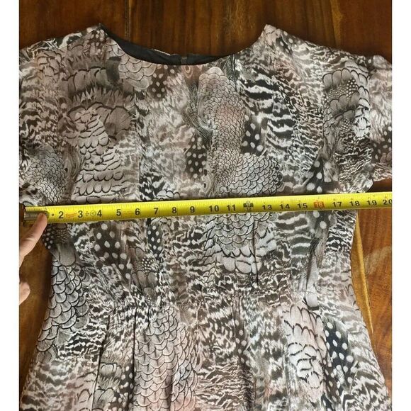 Rag and Bone 100% Silk Dalmeny Feather Print Dress Size 6 - Picture 8 of 13